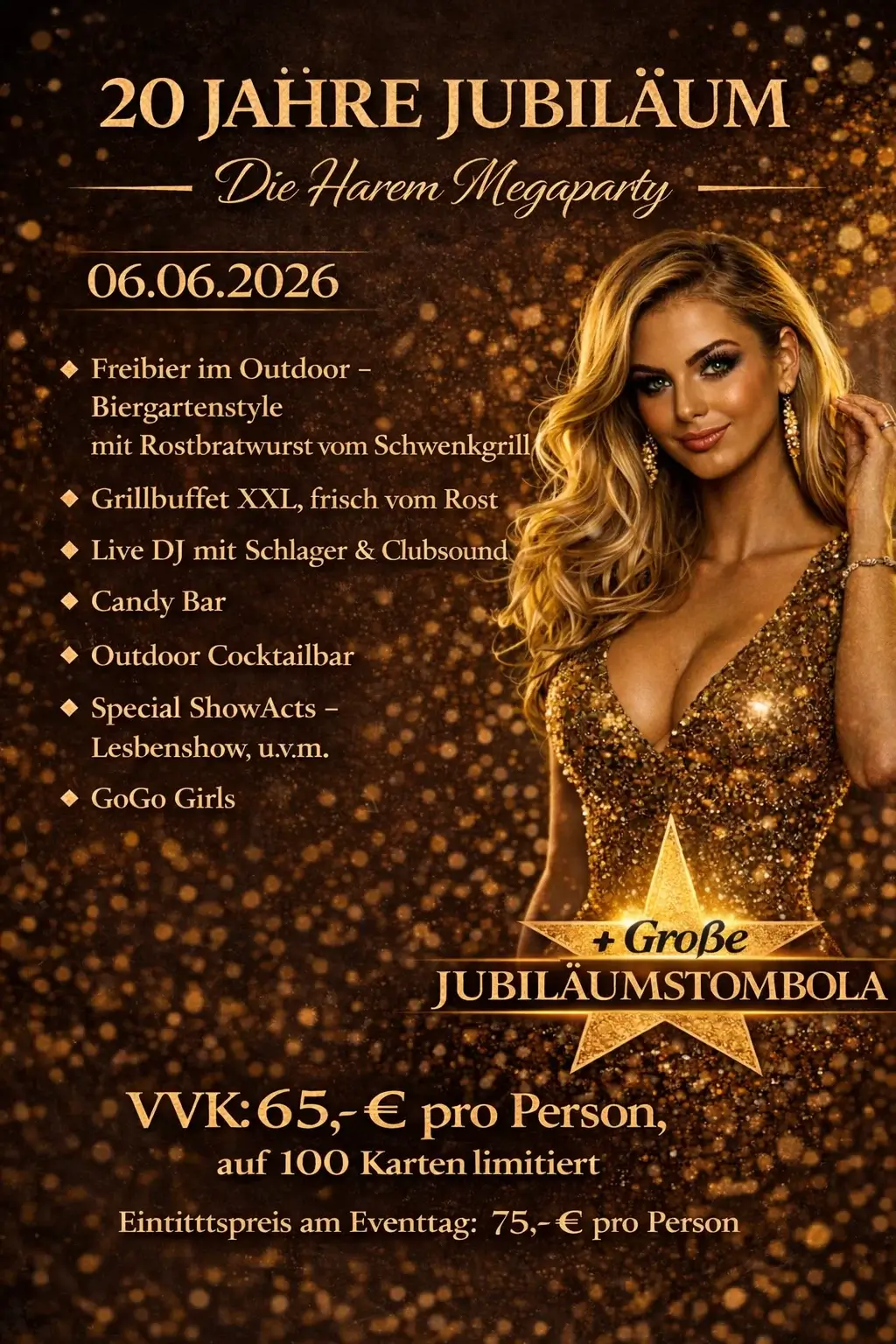 20 Jahre Harem, Jubiläumsparty, am 06.06.2026, VVK beachten