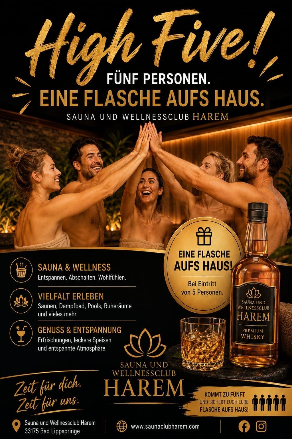 HIGHFIVE_HAREM_1024x1536 5er Special, Ein Flasche aufs HAUS!